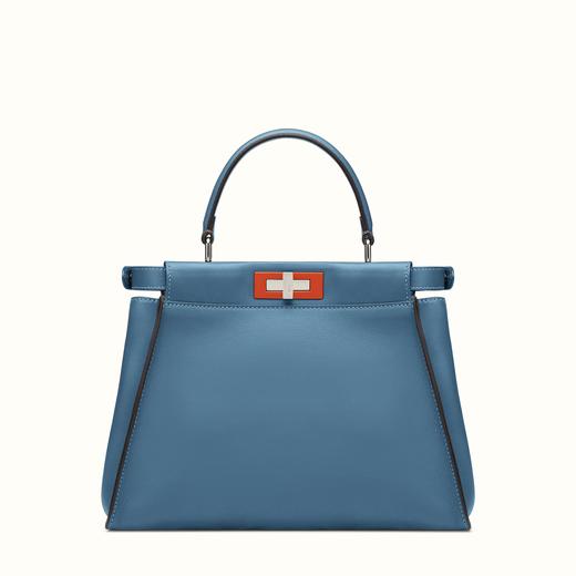 FENDI ピーカブー コピー ブルーレザー ハンドバッグ 8BN2903ZNF03HT